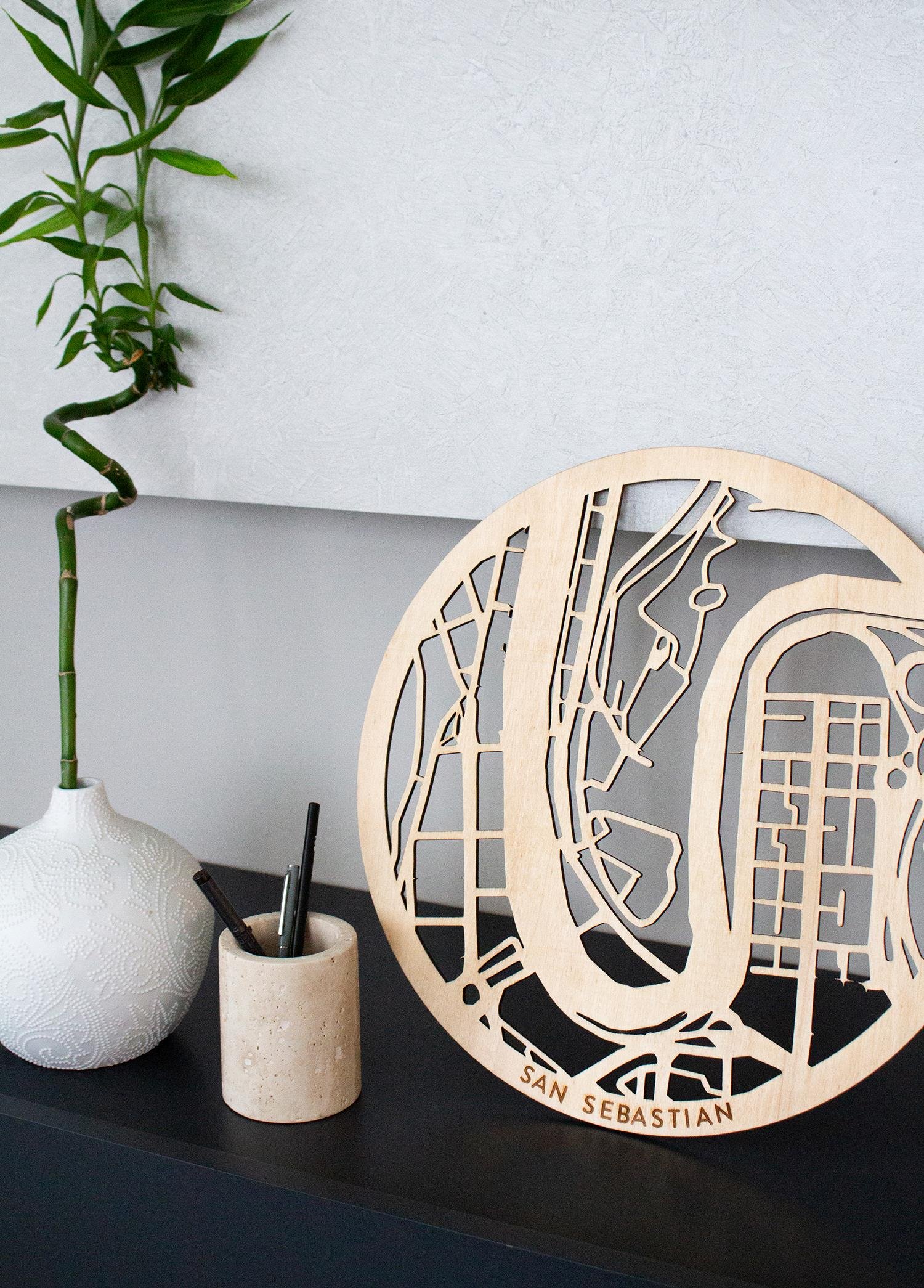 San Sebastian Wooden City Map