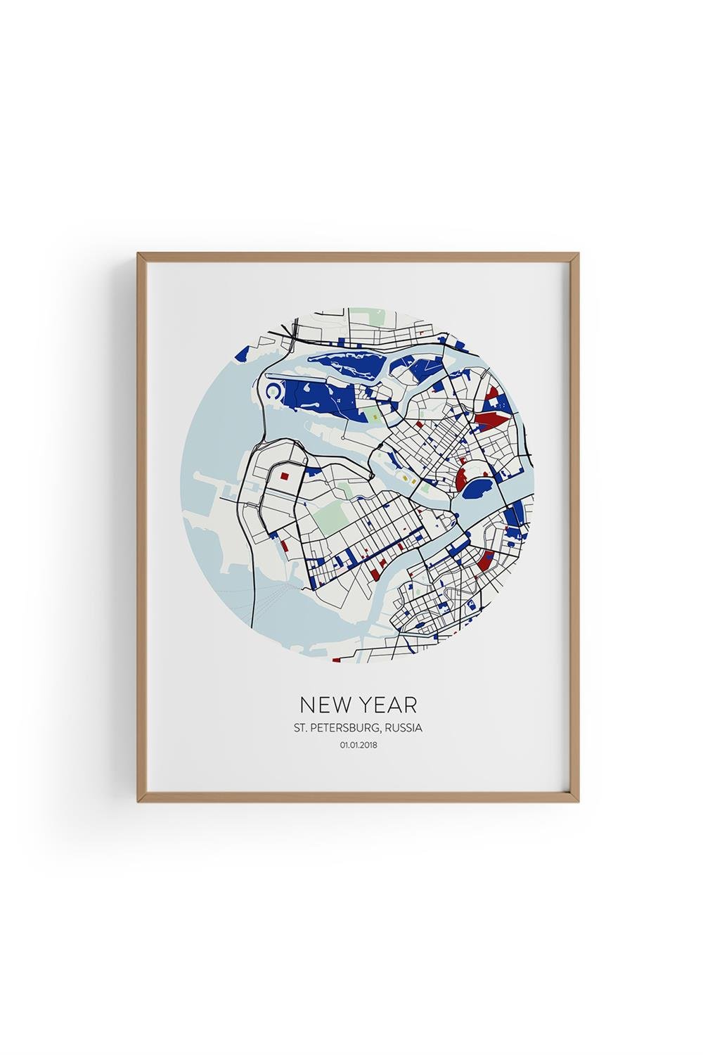 ST.PETERSBURG Harita Fine art Print Baskı Tablo Duvar Dekorasyon ürünü Çerçevesiz Poster