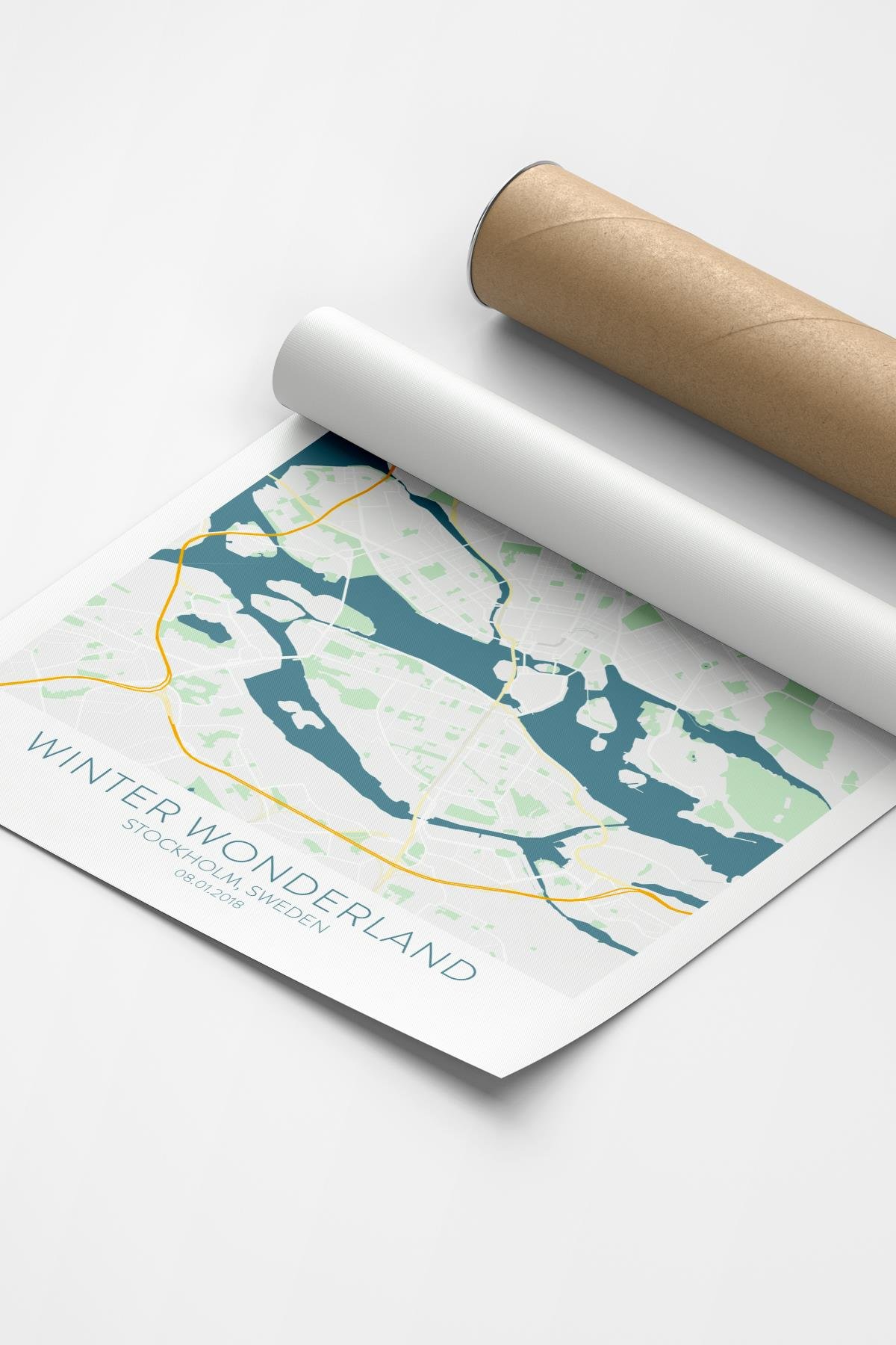 STOCKHOLM  Harita Şehir Ahşap Çerçeve Fine art Print Baskı Tablo Duvar Dekorasyon ürünü Poster
