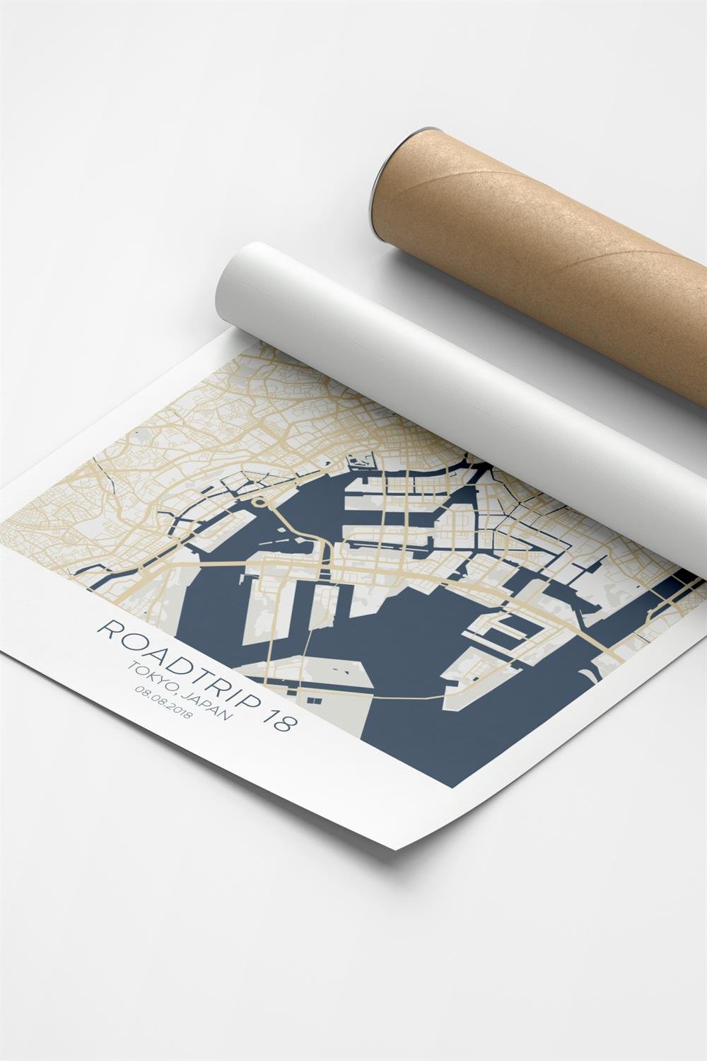 TOKYO  Harita Şehir Beyaz Çerçeve Fine art Print Baskı Tablo Duvar Dekorasyon ürünü Poster