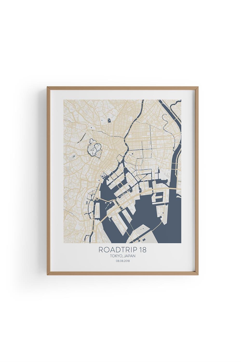 TOKYO  Harita Şehir Beyaz Çerçeve Fine art Print Baskı Tablo Duvar Dekorasyon ürünü Poster