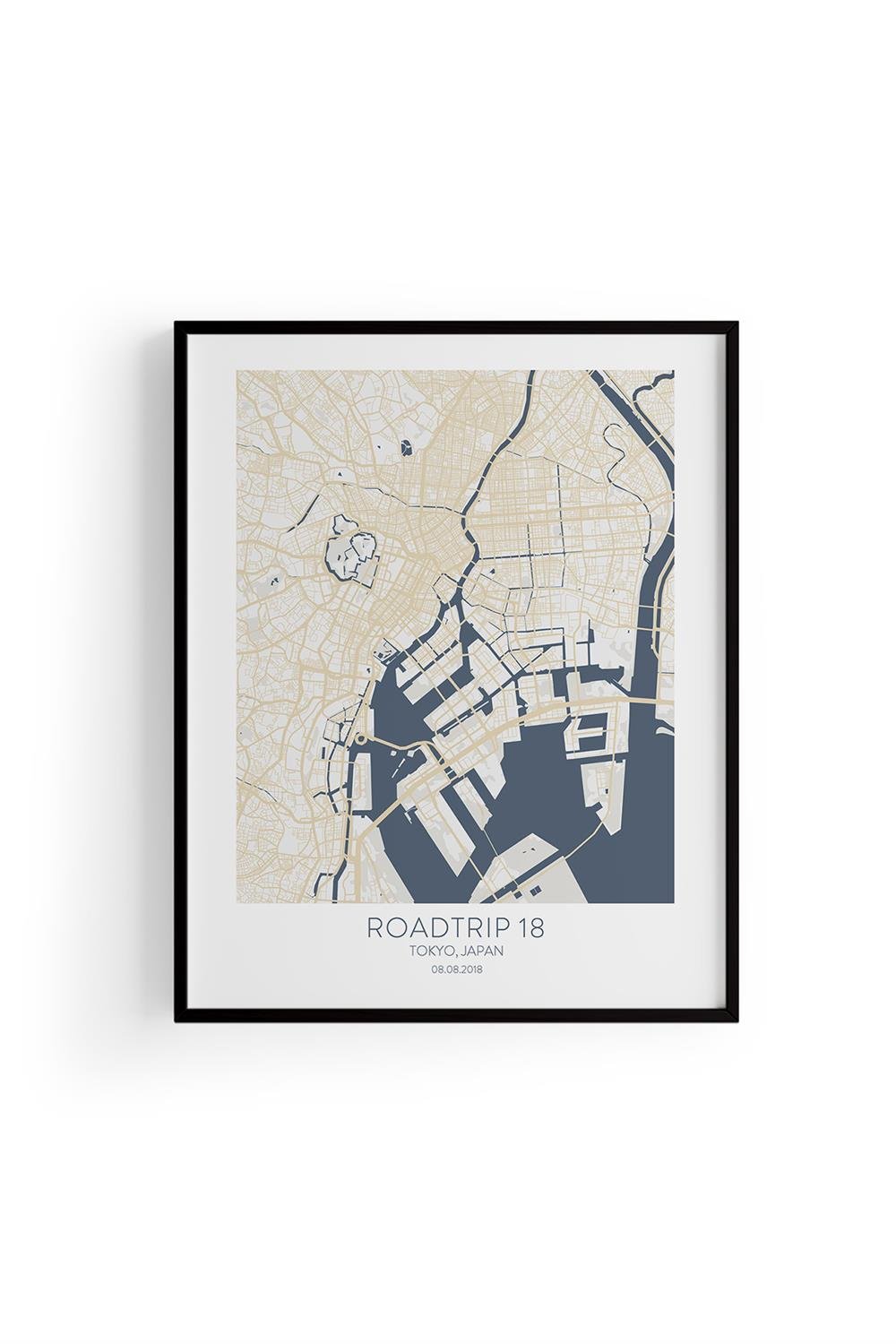 TOKYO  Harita Şehir Beyaz Çerçeve Fine art Print Baskı Tablo Duvar Dekorasyon ürünü Poster