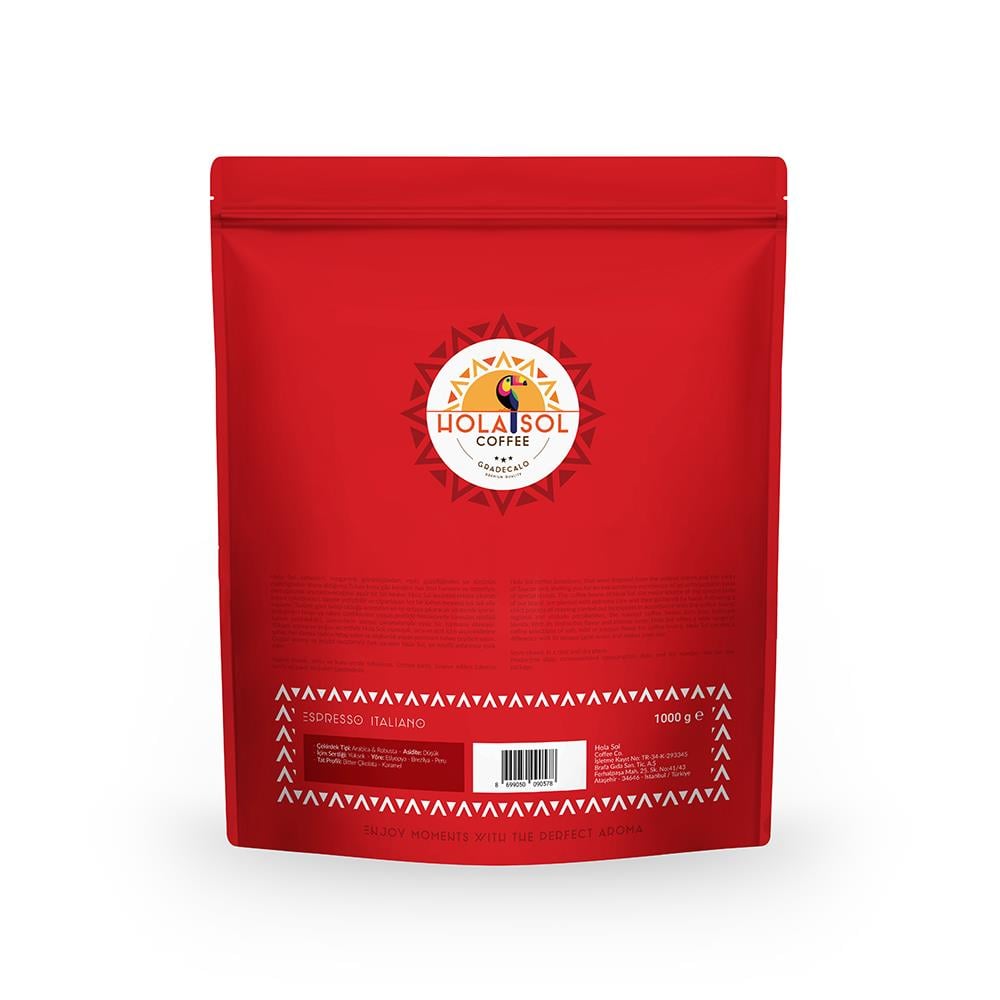 Hola Sol Espresso Italiano Çekirdek Kahve 1000 Gr