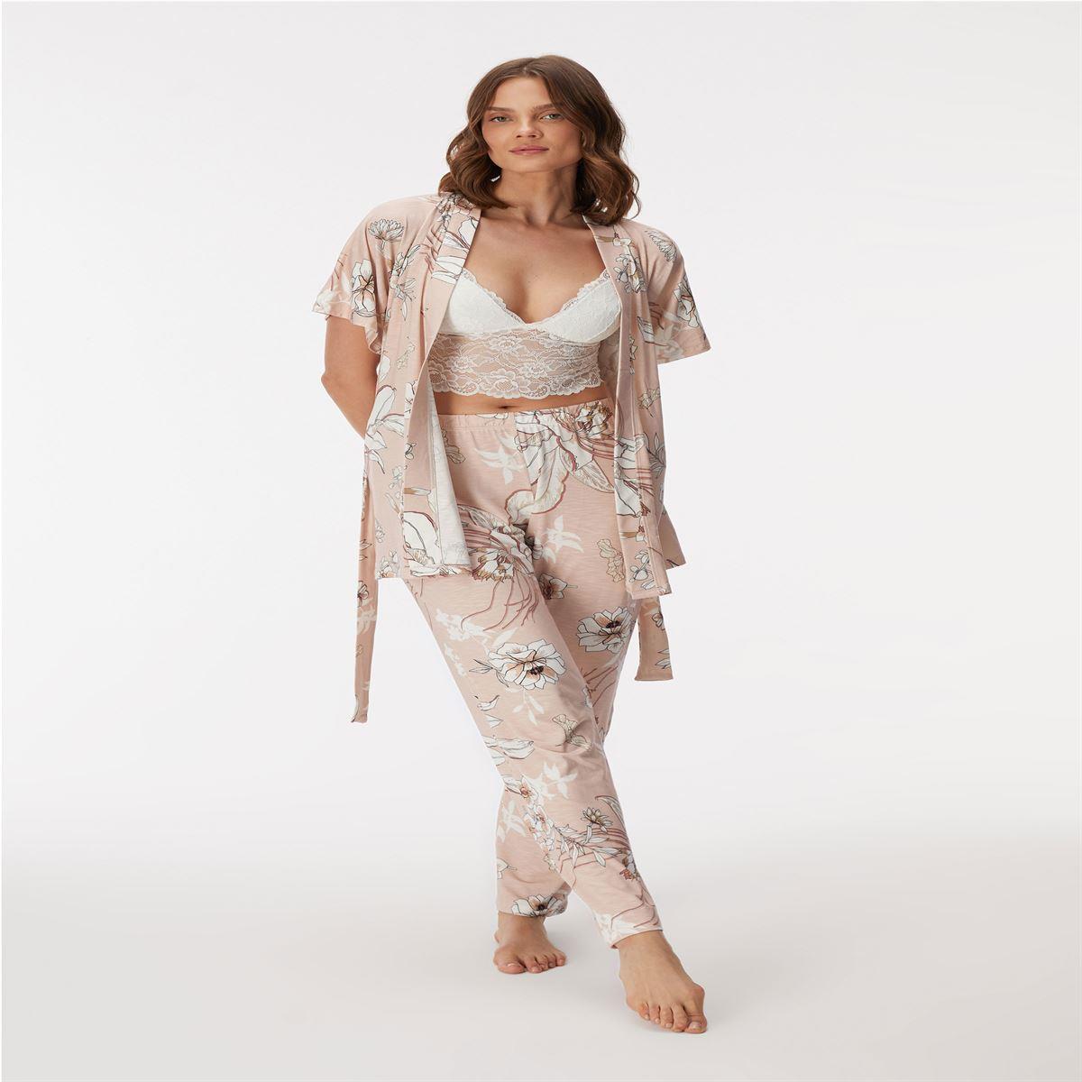 11398 Kadın Sabahlık, Bralet ve Pantolon Takım