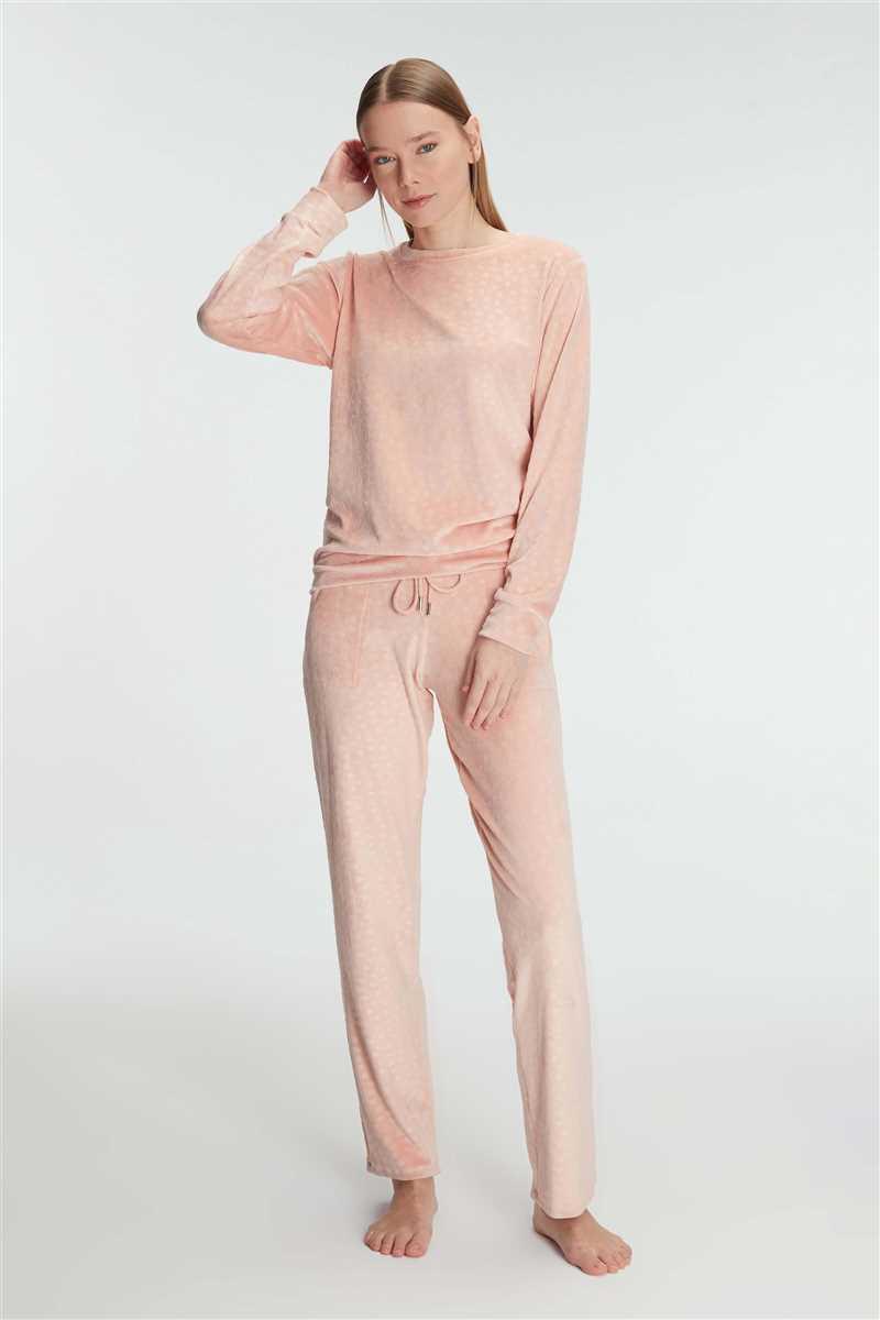 Anıl 11230 Bayan Uzun Kol Sweatshirt ve Pantolon Takım Pijama Takımı