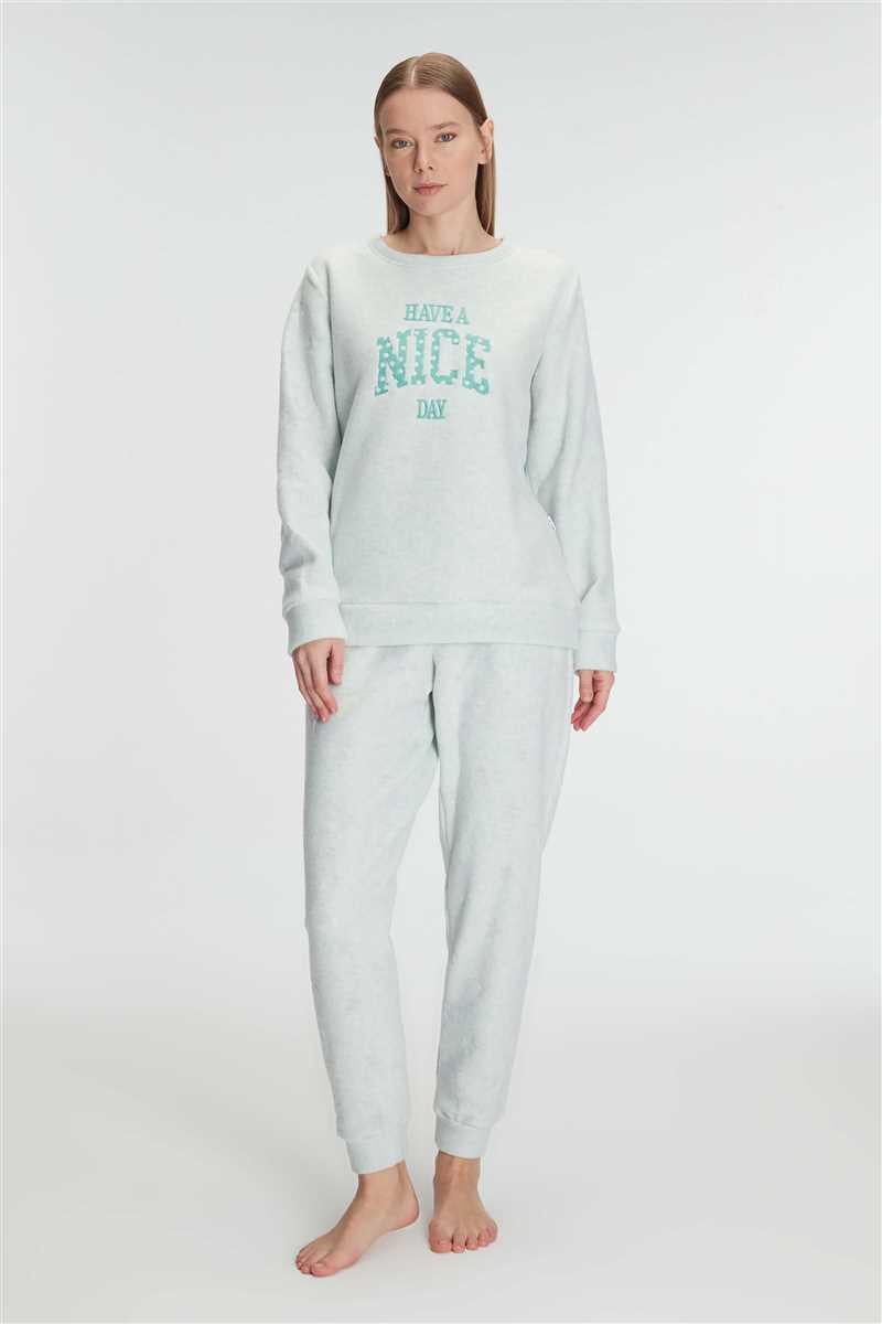 Anıl 11269 Kadın Uzun Kol Polar Pijama Takımı