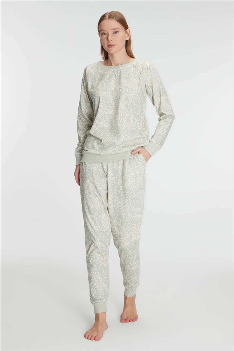 Anıl 11294 Kadın Pamuklu Uzun Kol Kışlık Pijama Takımı