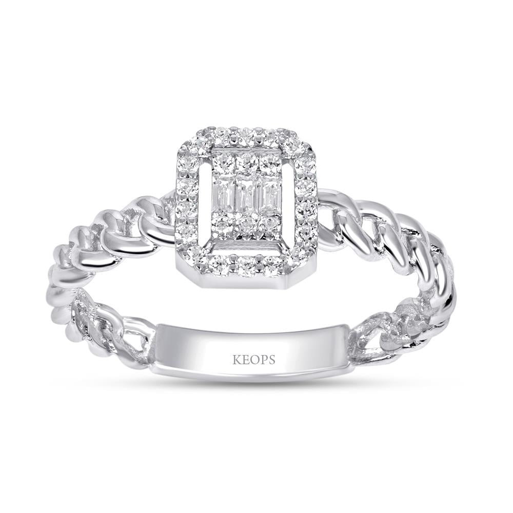 0.18 Karat Baget Pırlanta Yüzük