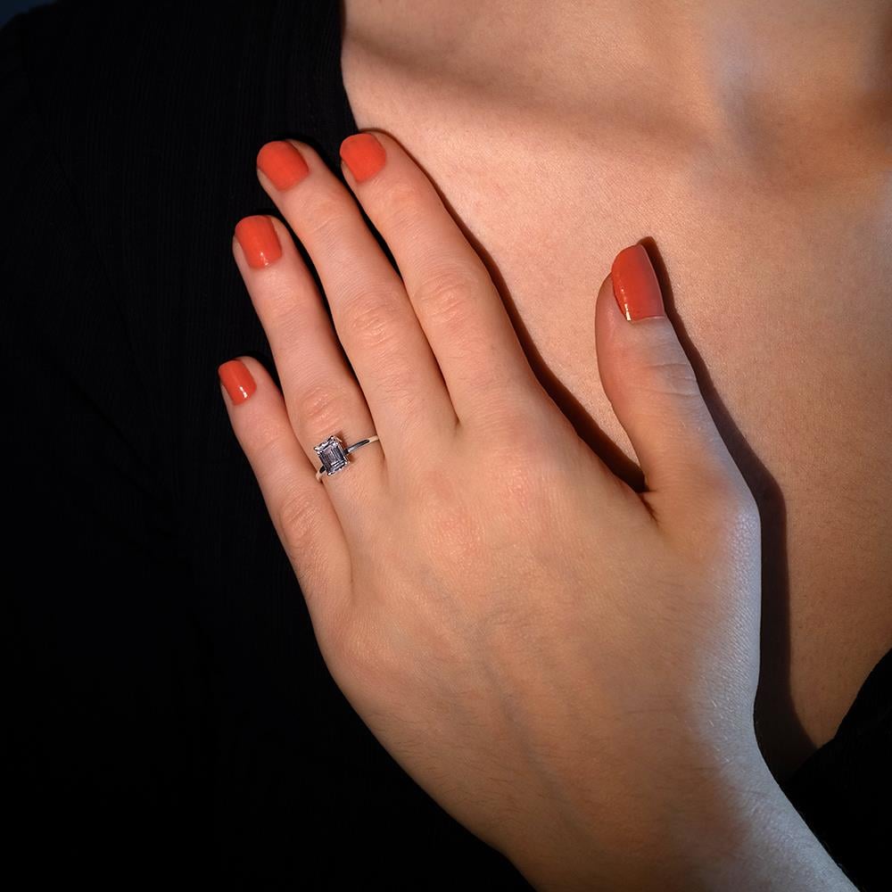 0.50 Karat Baget Pırlanta Tektaş Yüzük