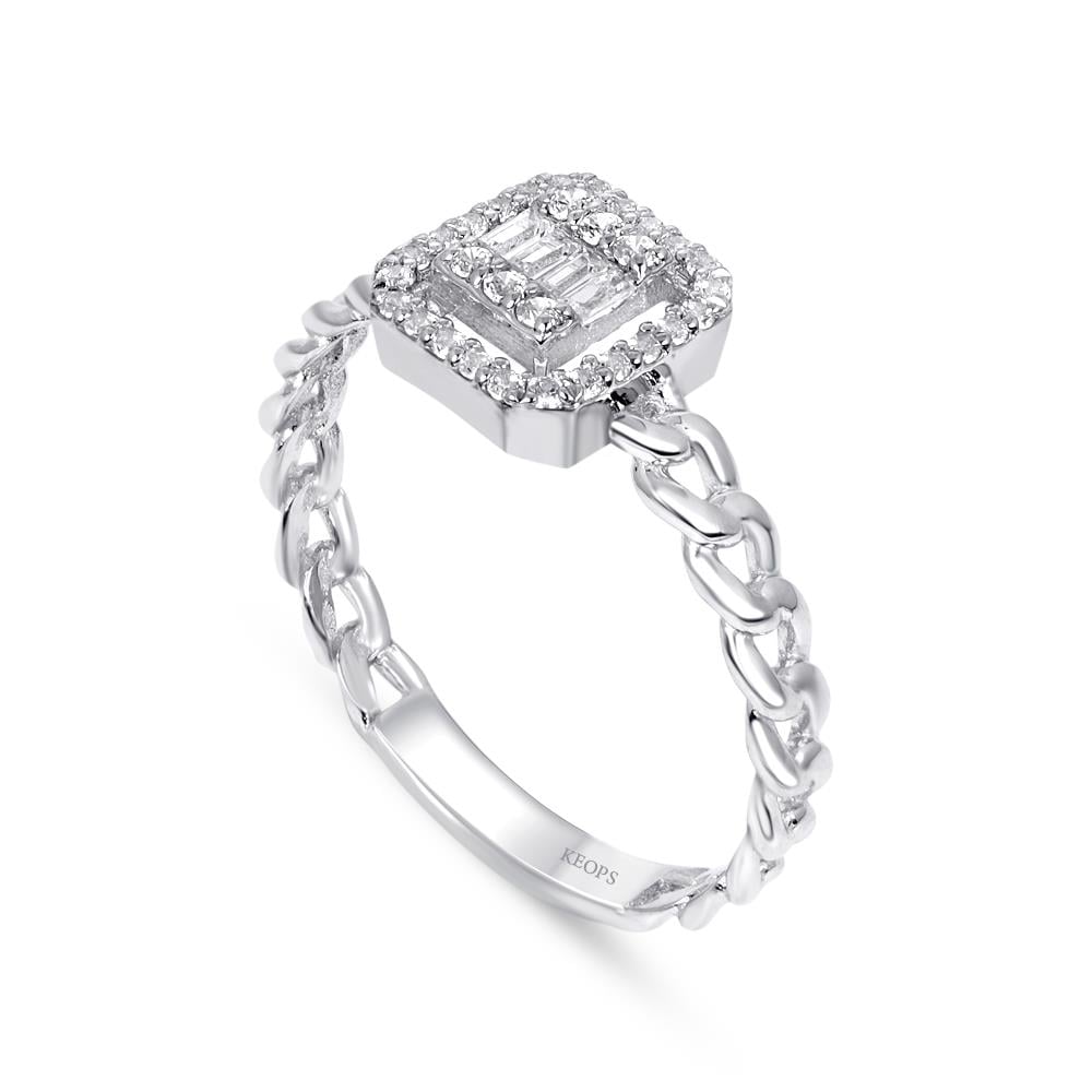 0.24 Karat Baget Pırlanta Yüzük