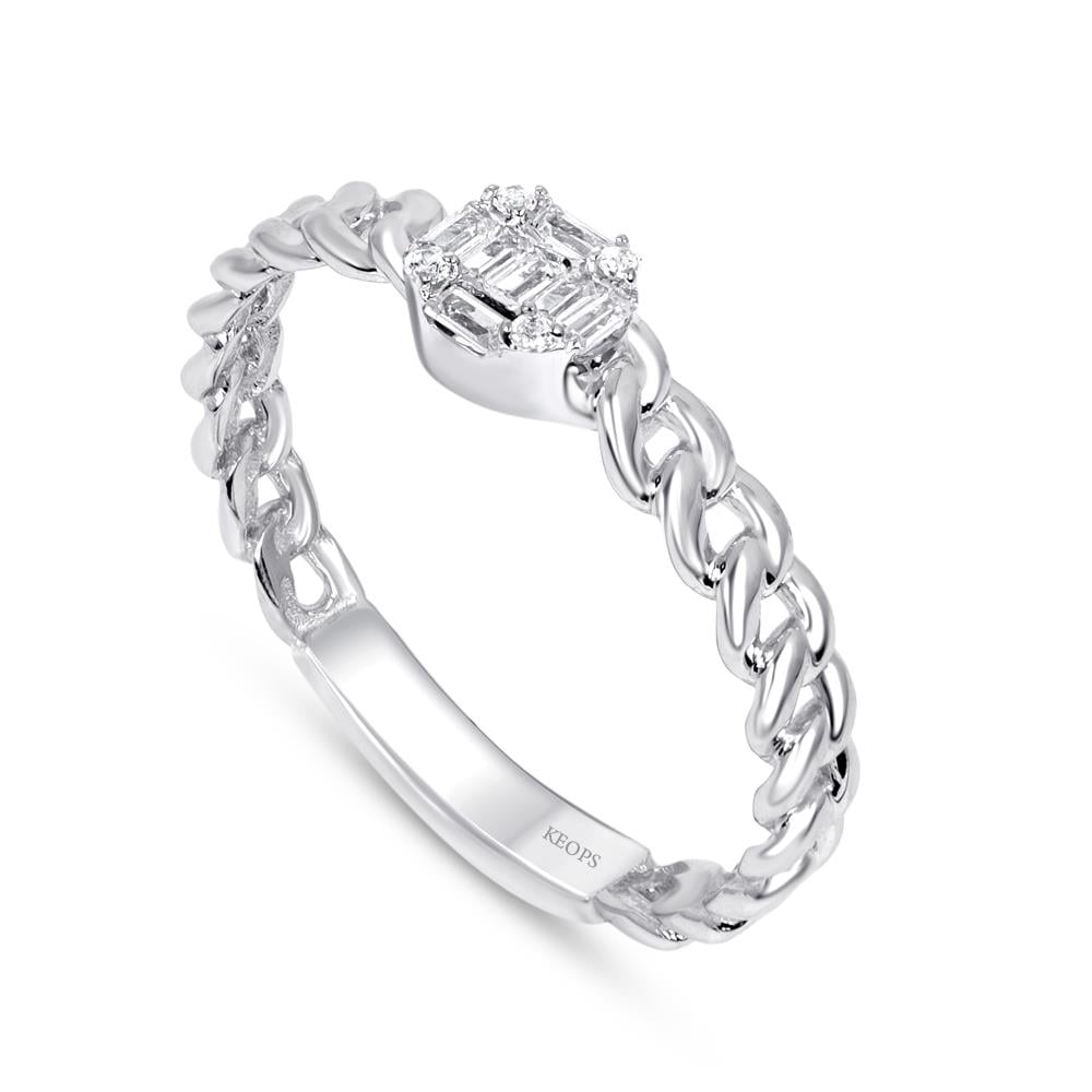 0.18 Karat Baget Pırlanta Yüzük