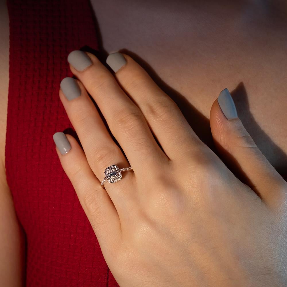 0.19 Karat Baget Pırlanta Yüzük