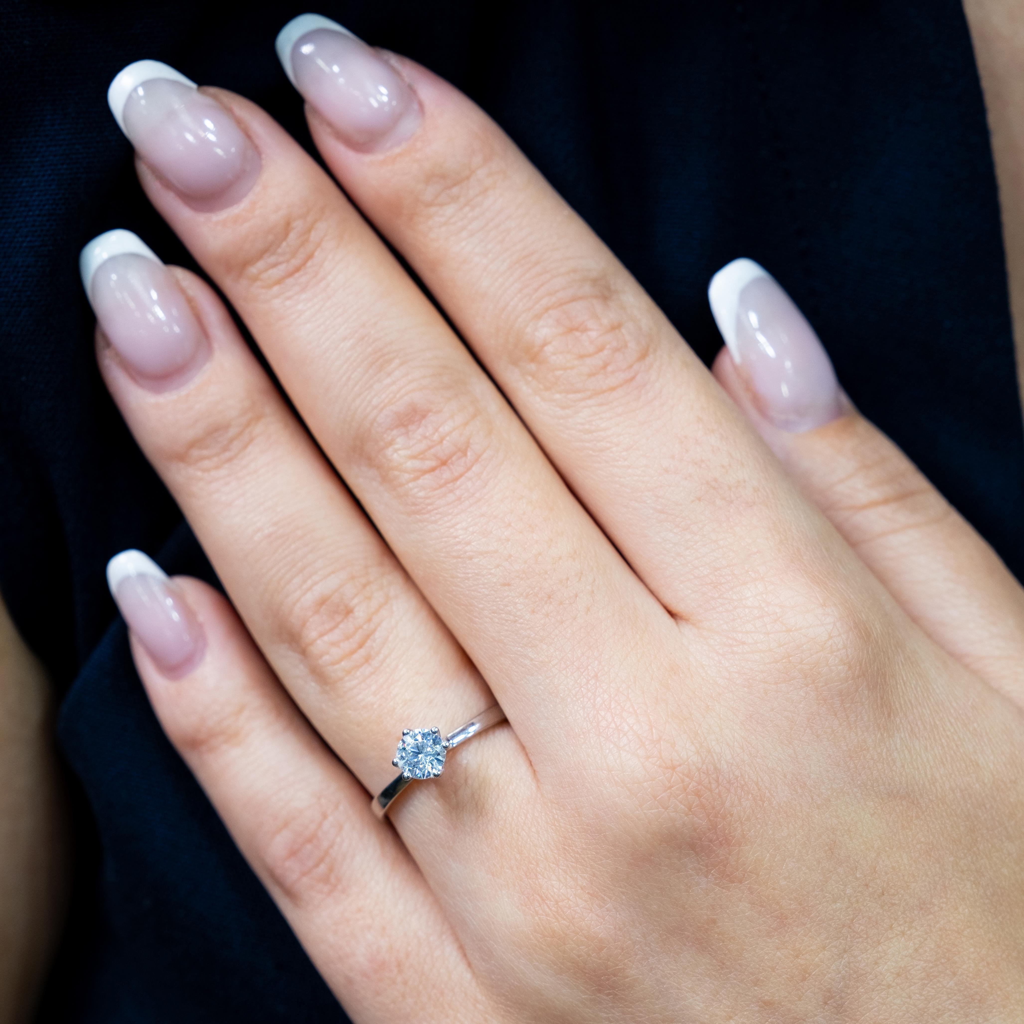 0.50 Karat E Renk  Pırlanta Vintage Tektaş Yüzük - HRD Sertifikalı