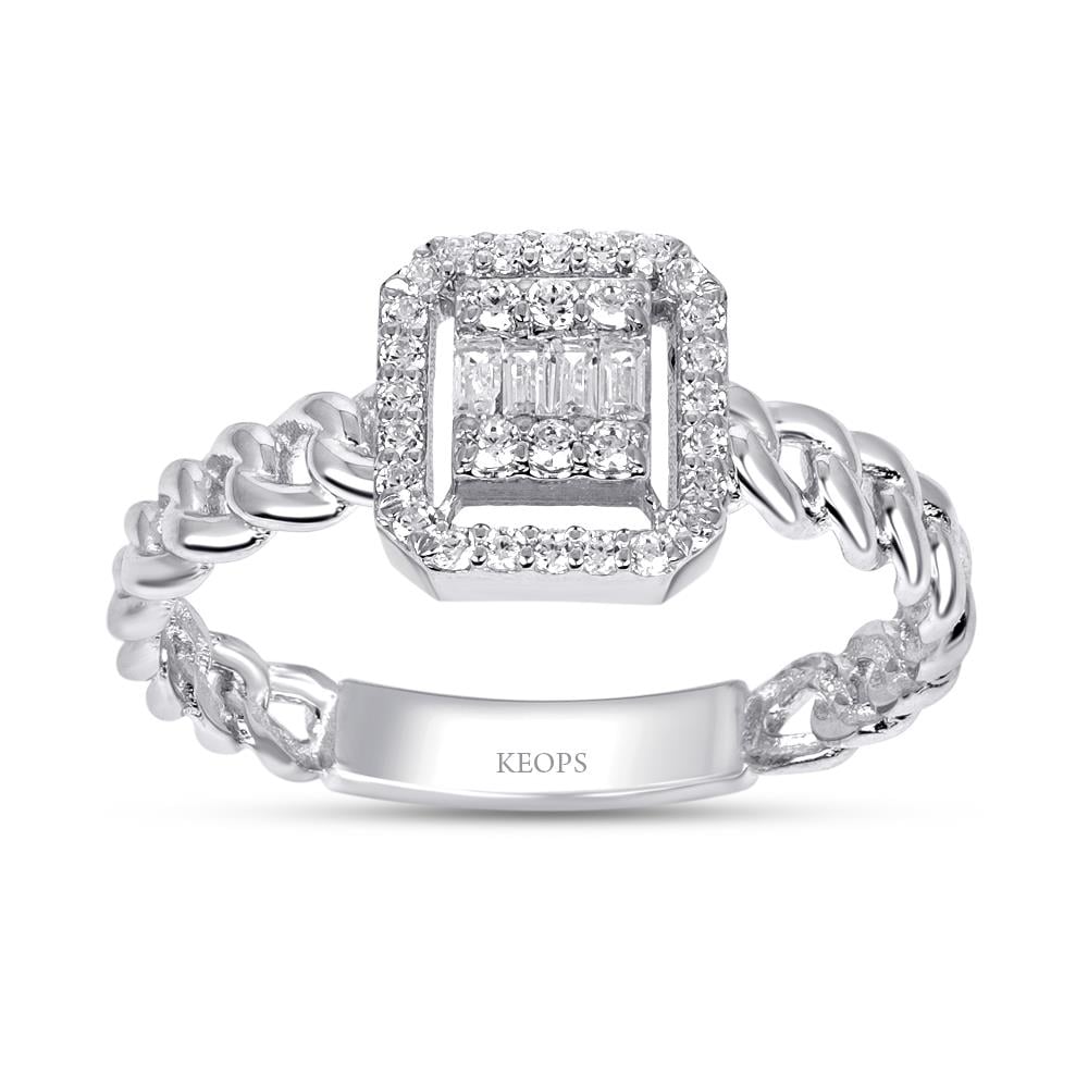 0.24 Karat Baget Pırlanta Yüzük