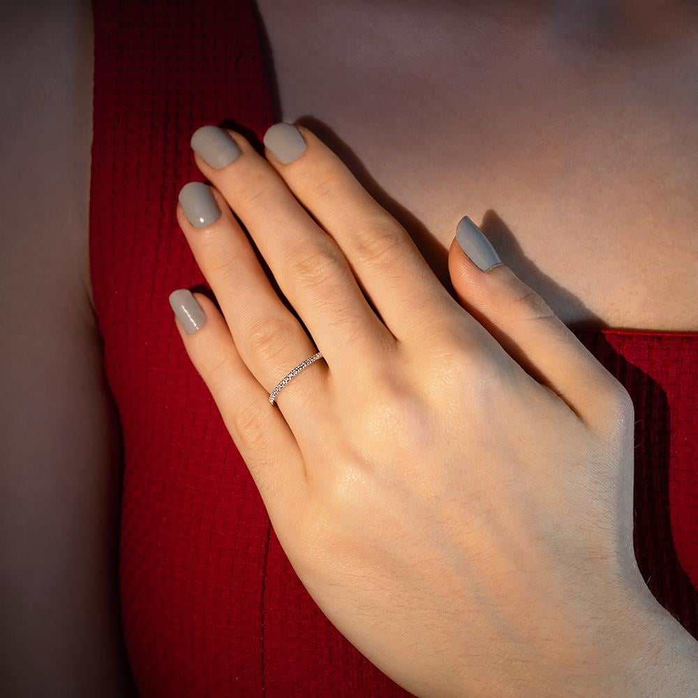 0.13 Karat Pırlanta Yarımtur Yüzük 