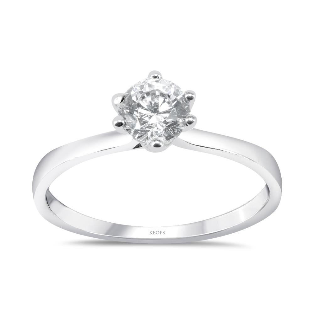 0.50 Karat E Renk  Pırlanta Vintage Tektaş Yüzük - HRD Sertifikalı