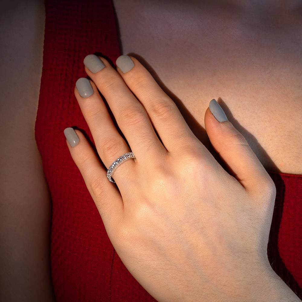 0.82 Karat Pırlanta Yarımtur Yüzük 