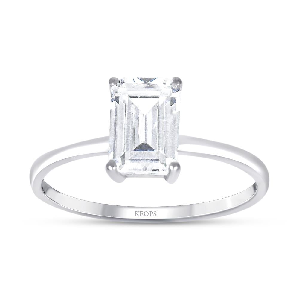 0.50 Karat Baget Pırlanta Tektaş Yüzük