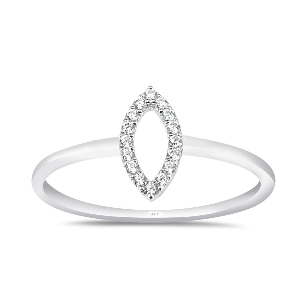 0.10 Karat Pırlanta Markiz Coronet Yüzük