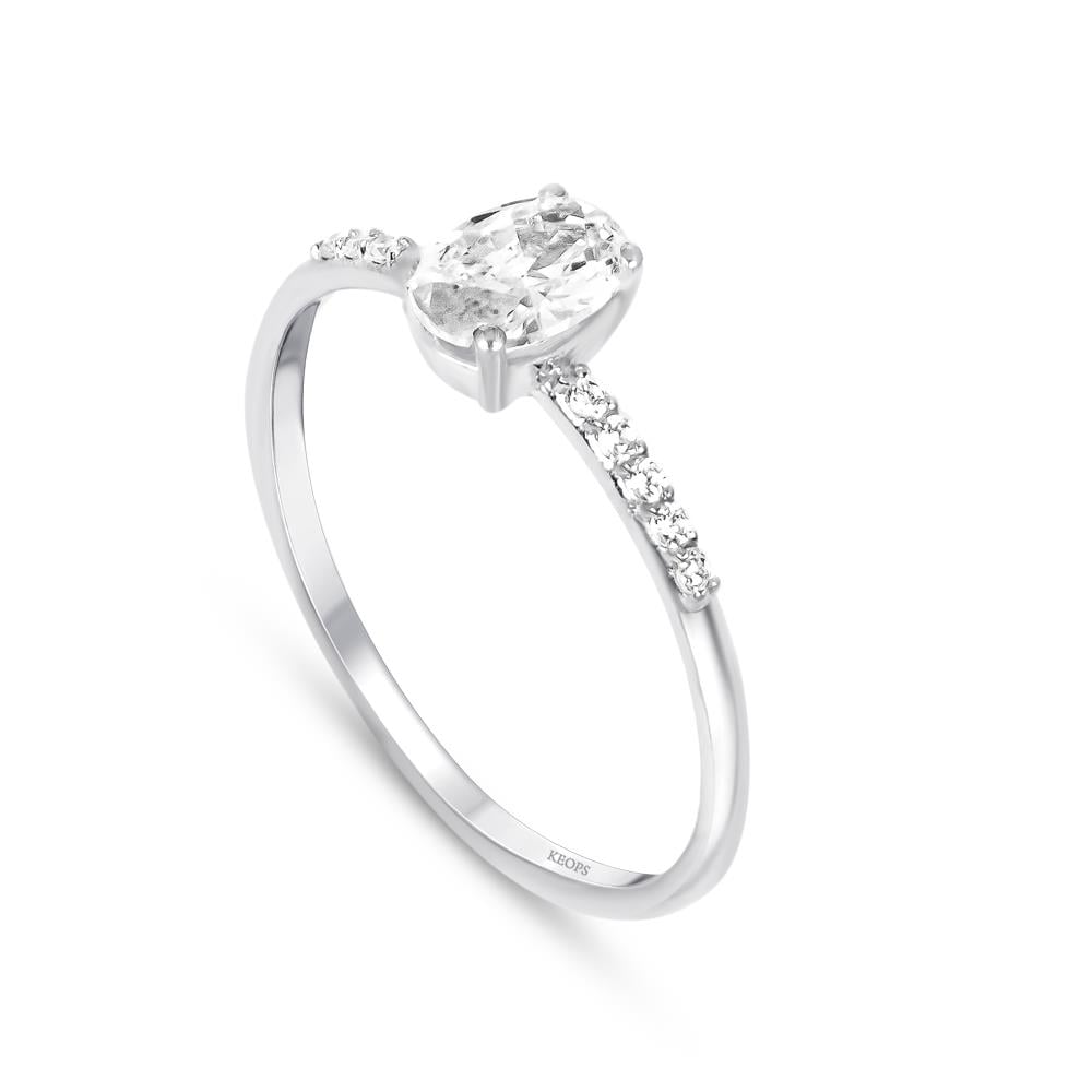 0.10 Özel Tasarım Oval Pırlanta Tektaş Yüzük