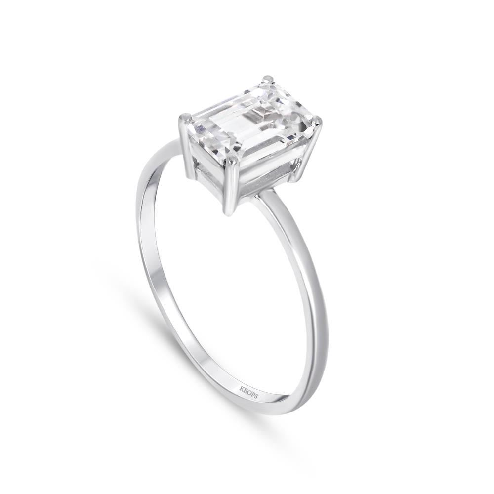 0.50 Karat Baget Pırlanta Tektaş Yüzük