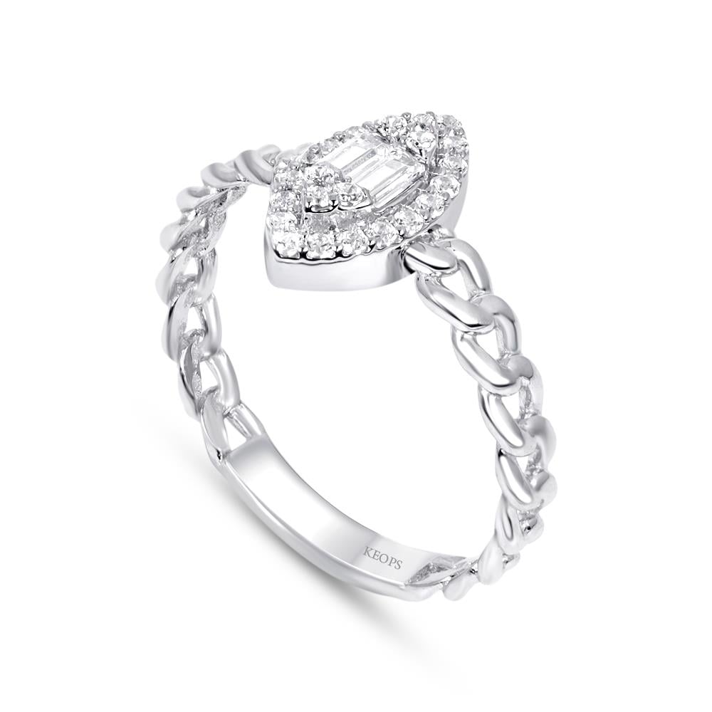 0.22 Karat Baget Pırlanta Yüzük