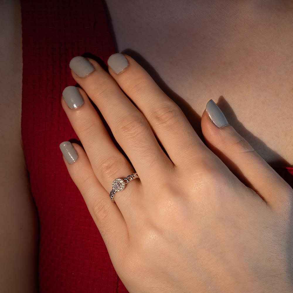 0.12 Karat Baget Pırlanta Yüzük