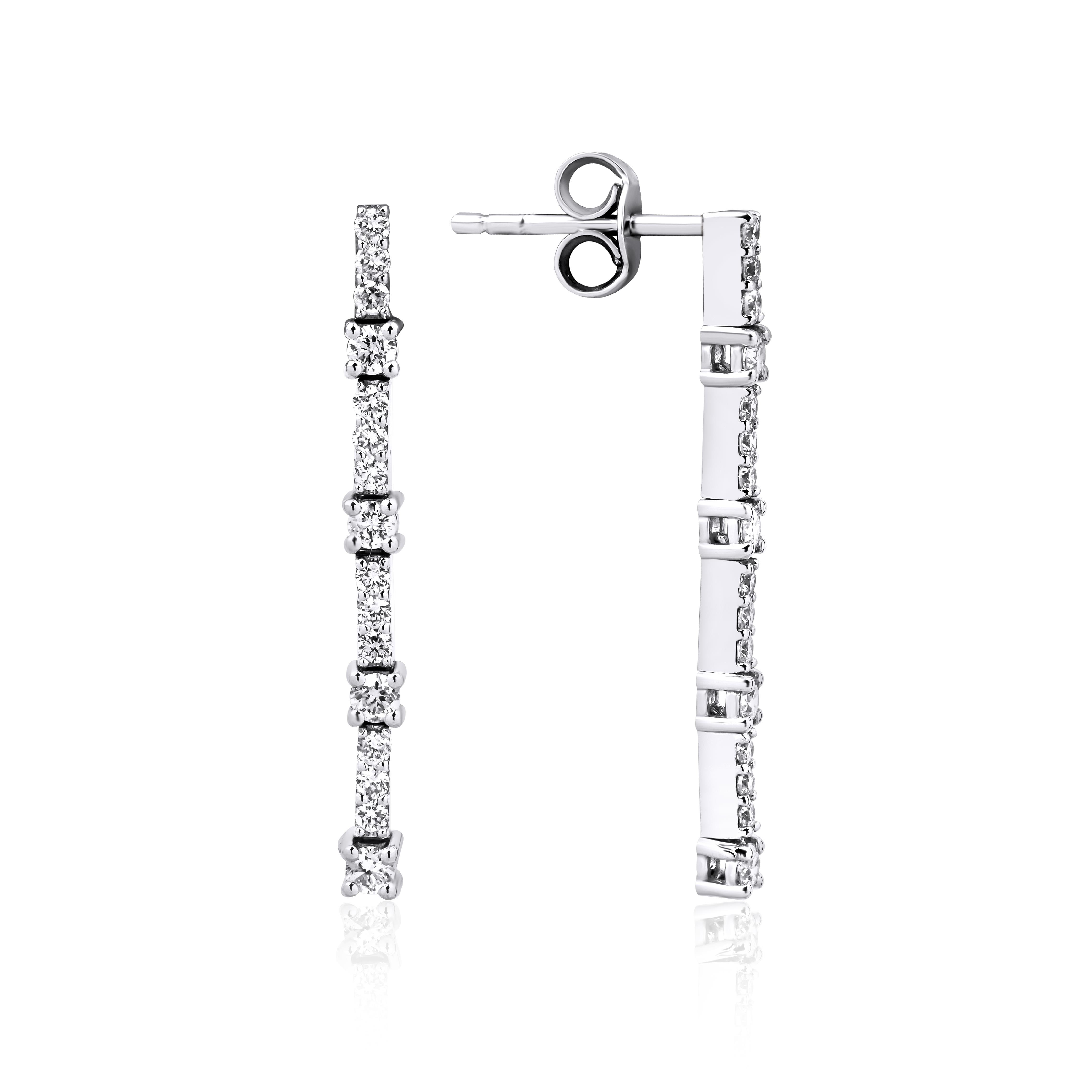 0.58 Karat Pırlanta Su Yolu Küpe - IDL Sertifikalı