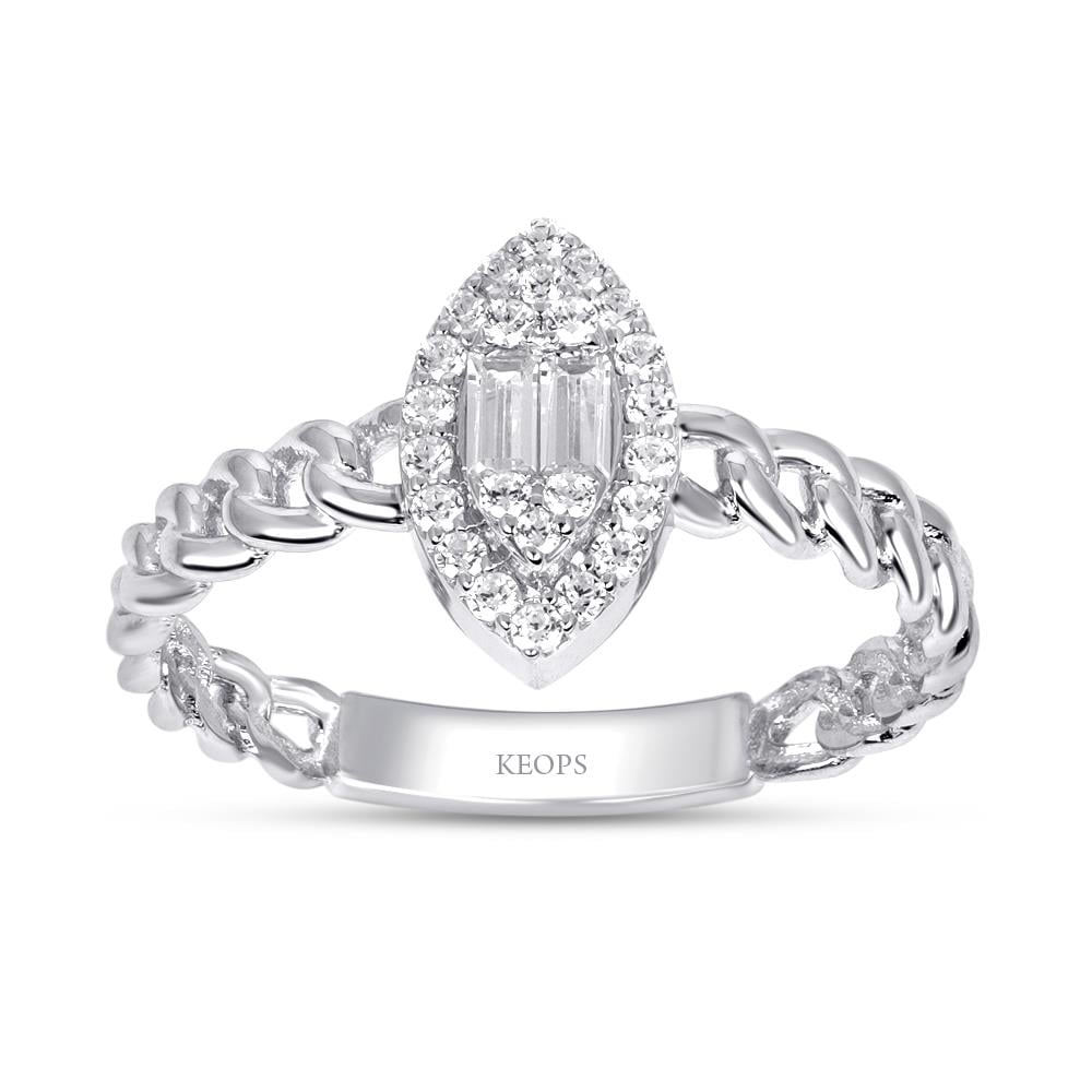 0.22 Karat Baget Pırlanta Yüzük