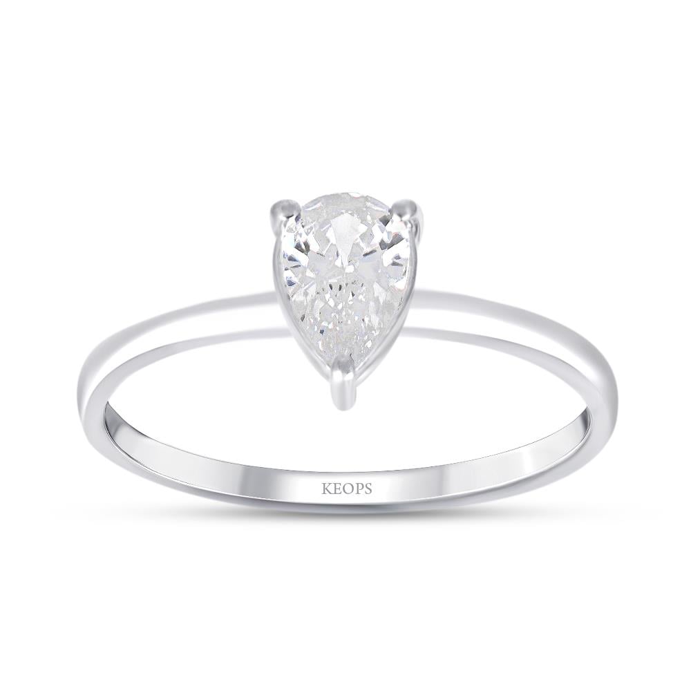 0,40 Karat Damla Kesim Pırlanta Tektaş Yüzük - GİA Sertifikalı