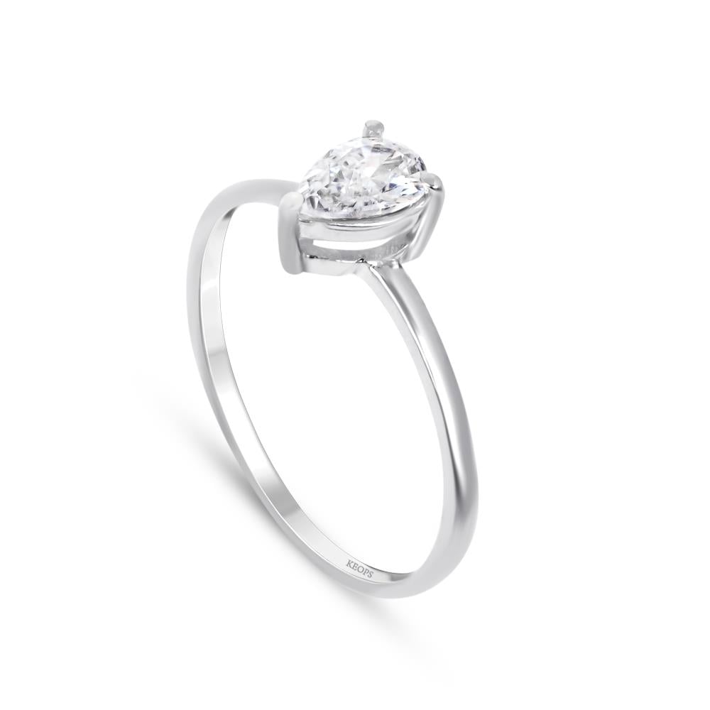 0,40 Karat Damla Kesim Pırlanta Tektaş Yüzük - GİA Sertifikalı