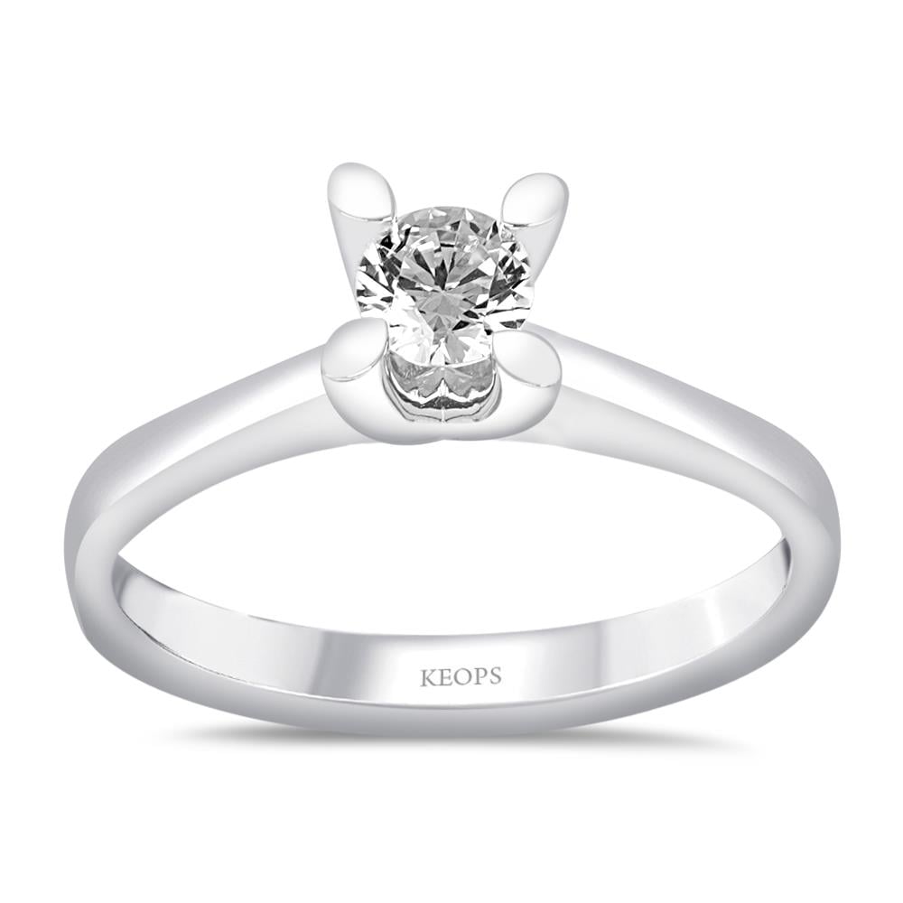 D Renk 0.30 Karat Pırlanta Tektaş Yüzük - HRD Sertifikalı