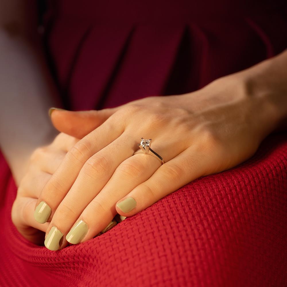 D Renk 0.50 Karat Pırlanta Tektaş Yüzük