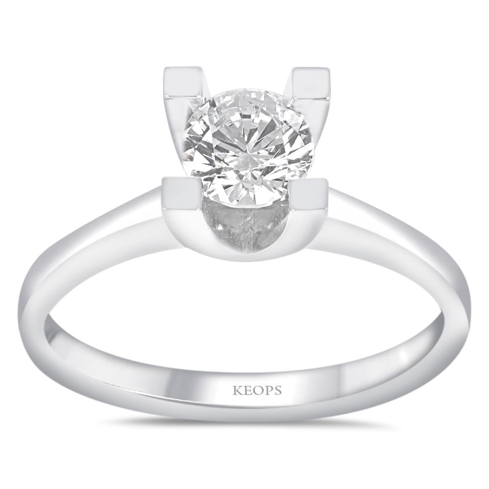 D Renk 0.50 Karat Pırlanta Tektaş Yüzük - HRD Sertifikalı