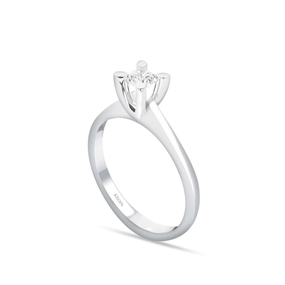 D Renk 0.30 Karat Pırlanta Tektaş Yüzük - HRD Sertifikalı