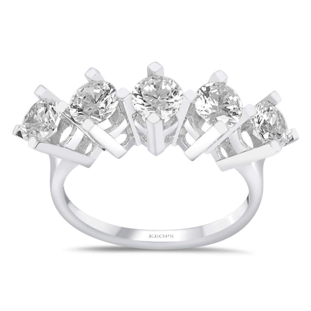 D Renk 1.75 Karat Pırlanta Beştaş Yüzük - HRD Sertifikalı 