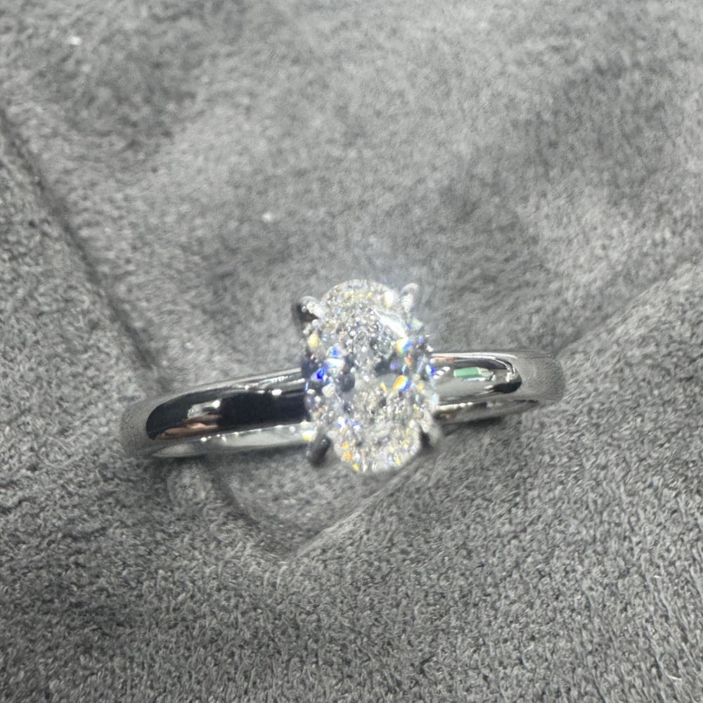 E Renk 0.40 Karat Oval Pırlanta Yüzük - GİA Sertifikalı