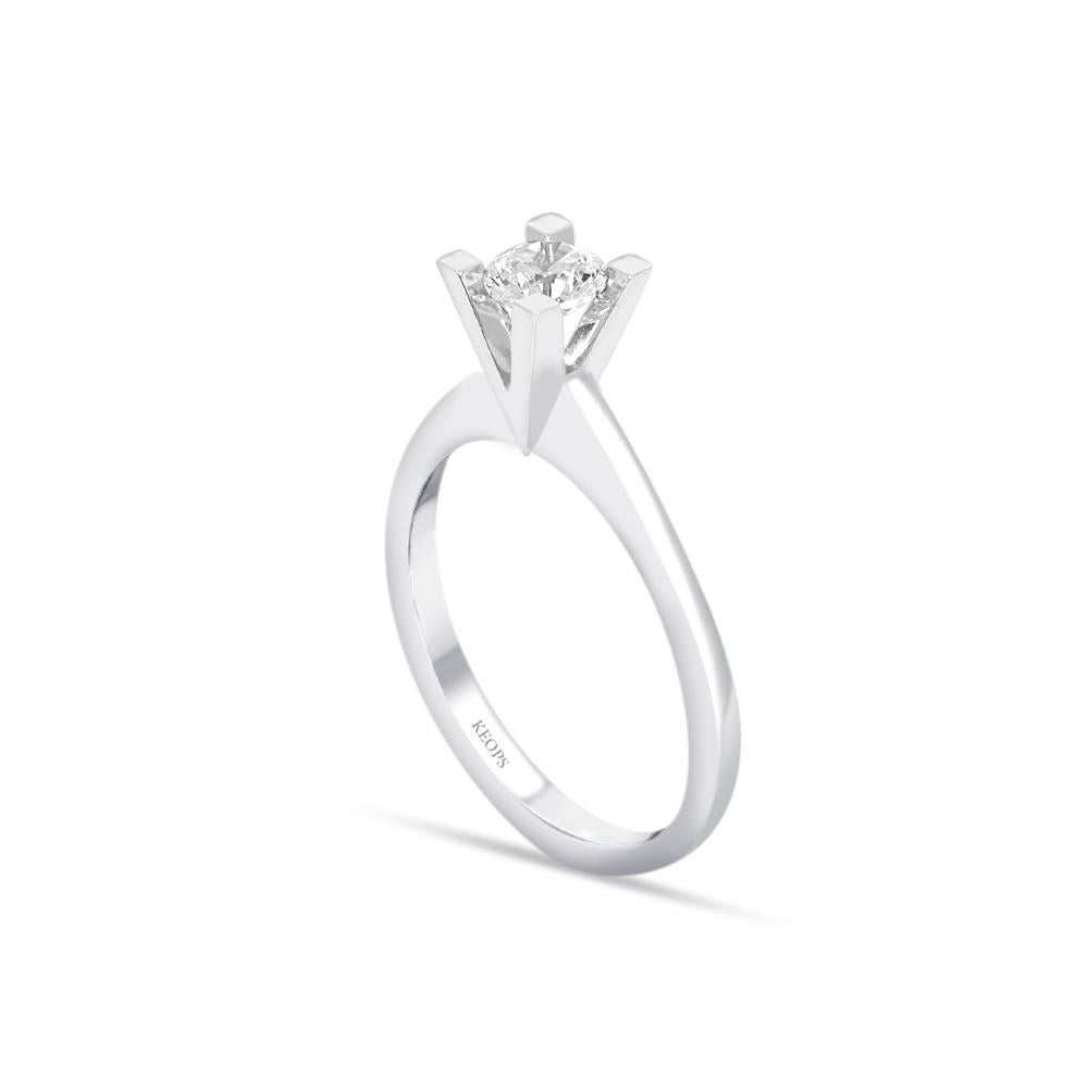 E Renk 0.40 Karat Pırlanta Tektaş Yüzük - HRD Sertifikalı