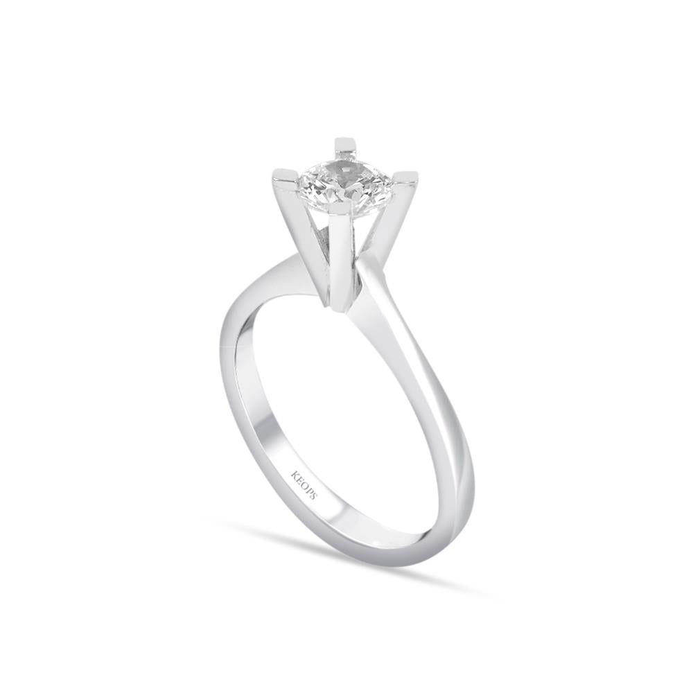 E Renk 0.70 Karat Pırlanta Tektaş Yüzük - HRD Sertifikalı