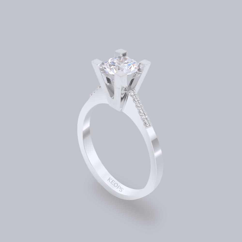 E Renk 0.90 Karat Pırlanta Tektaş Yüzük