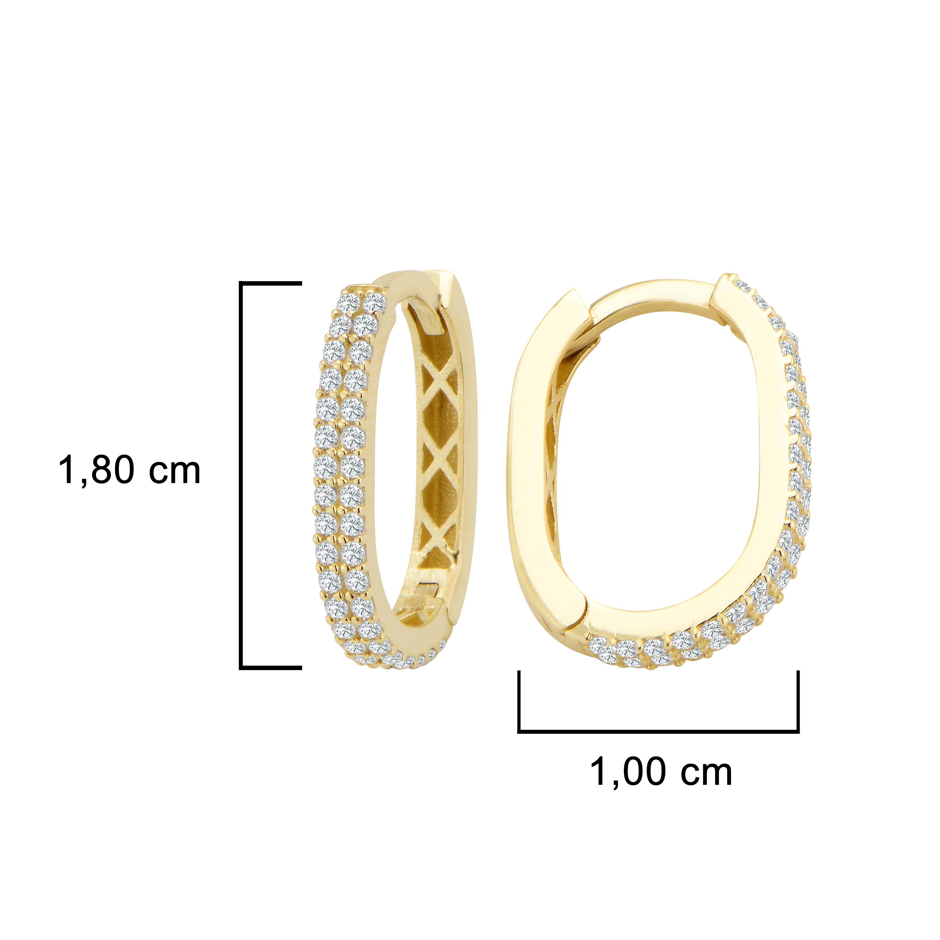 Elips Pırlanta Halka Küpe