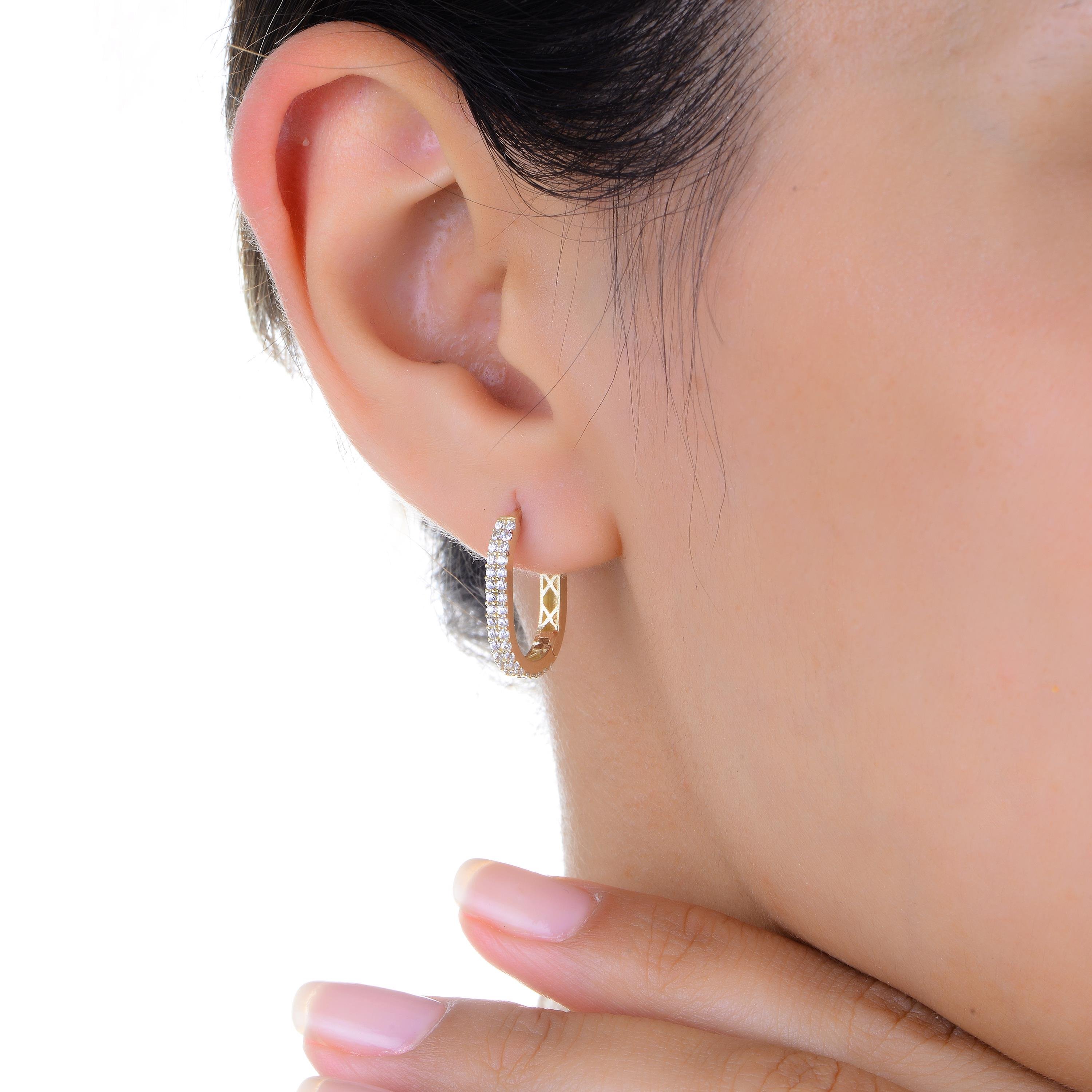 Elips Pırlanta Halka Küpe