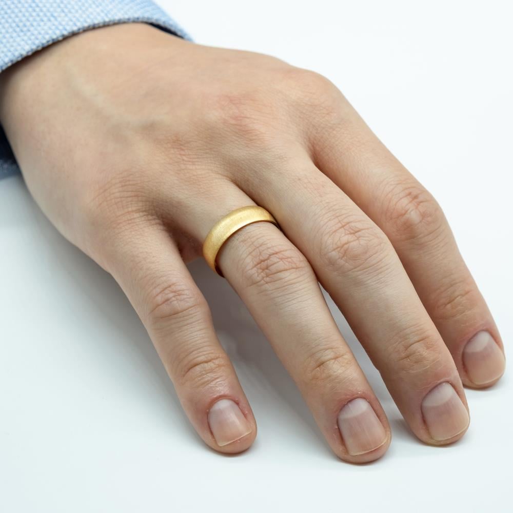 Erkek Yan Mat Klasik Bombeli Model Alyans