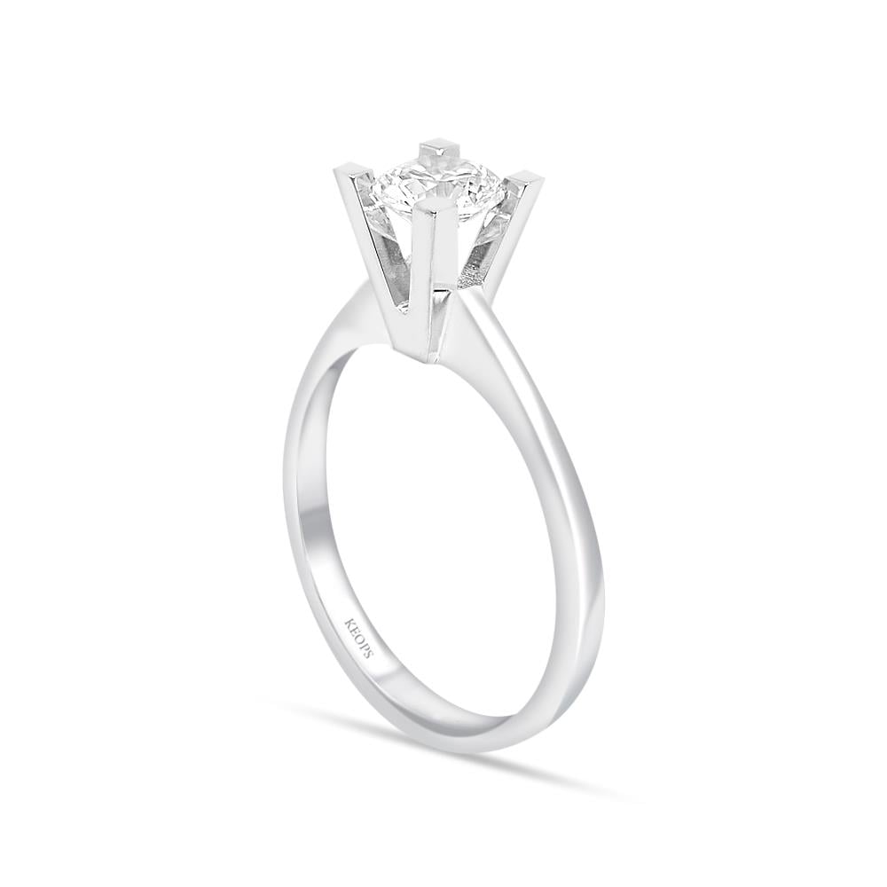 F Renk 0.90 Karat Pırlanta Tektaş Yüzük - HRD Sertifikalı 