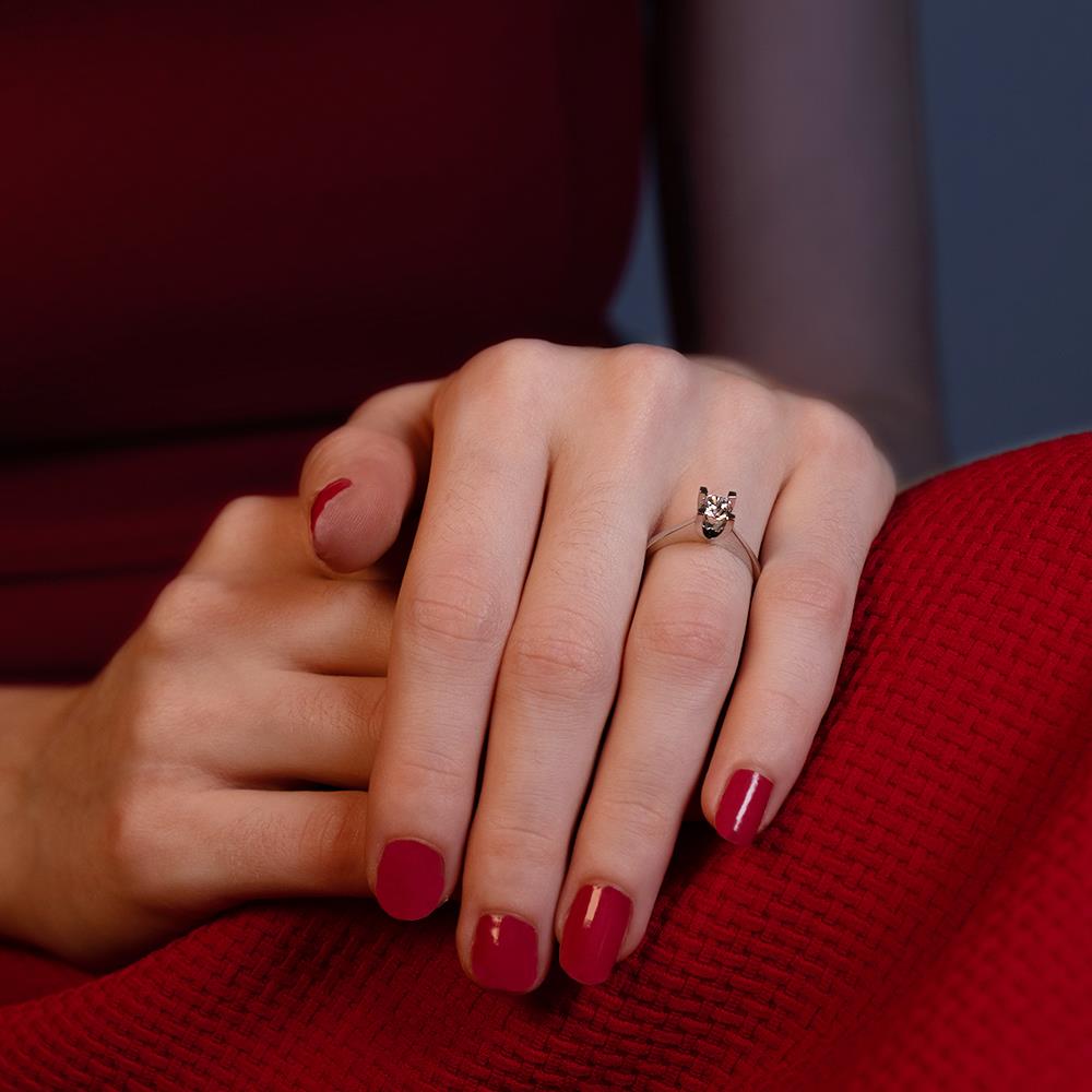 F Renk 0.50 Karat Pırlanta Tektaş Yüzük