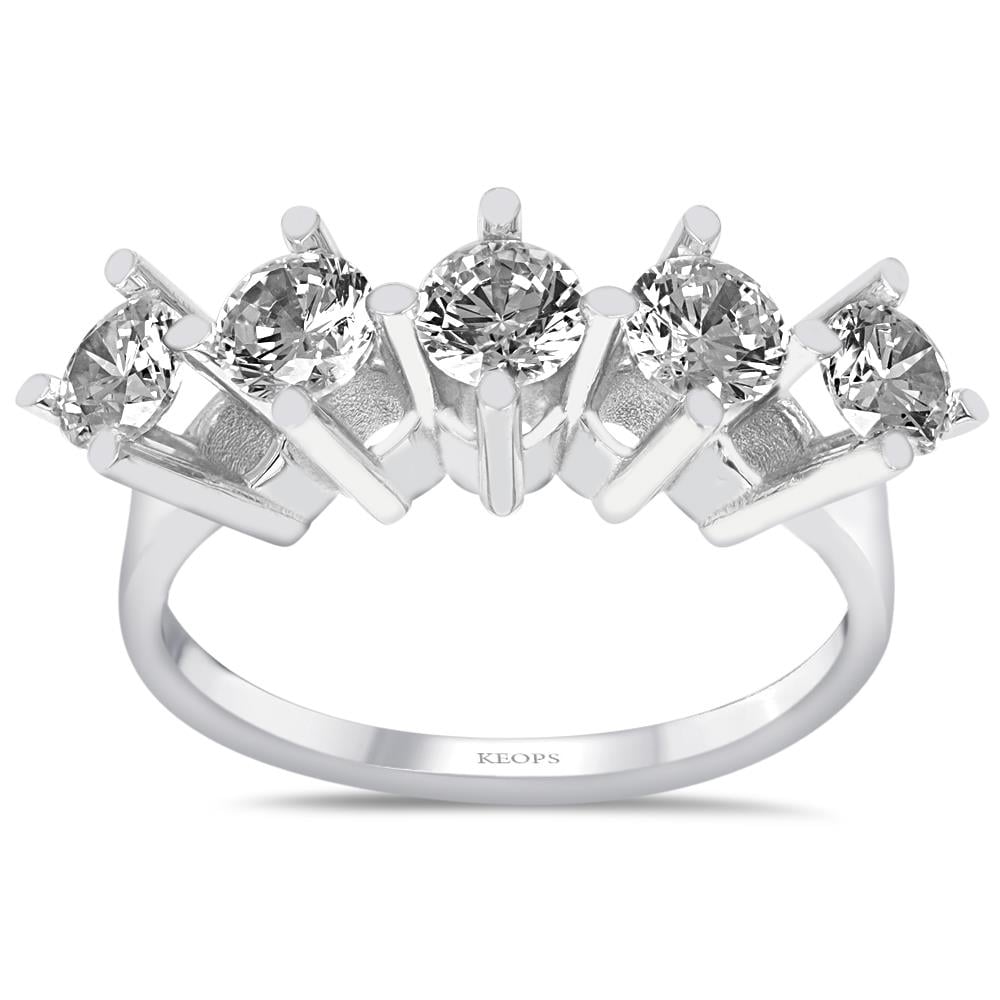 F Renk 1.25 Karat Pırlanta Beştaş Yüzük