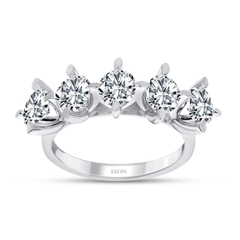 F Renk 1.25 Karat Pırlanta Beştaş Yüzük