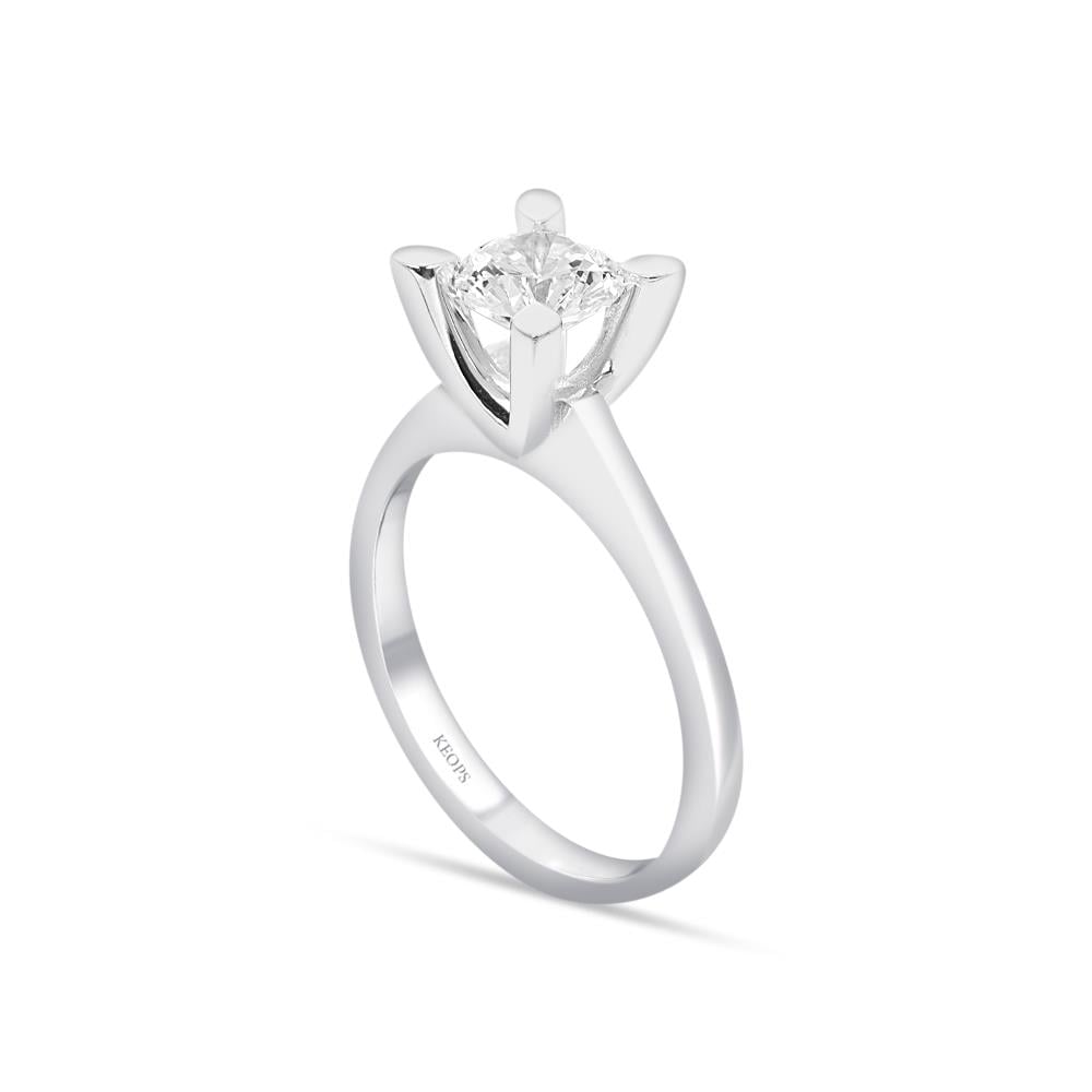 G Renk 0.90 Karat Pırlanta Tektaş Yüzük - HRD Sertifikalı