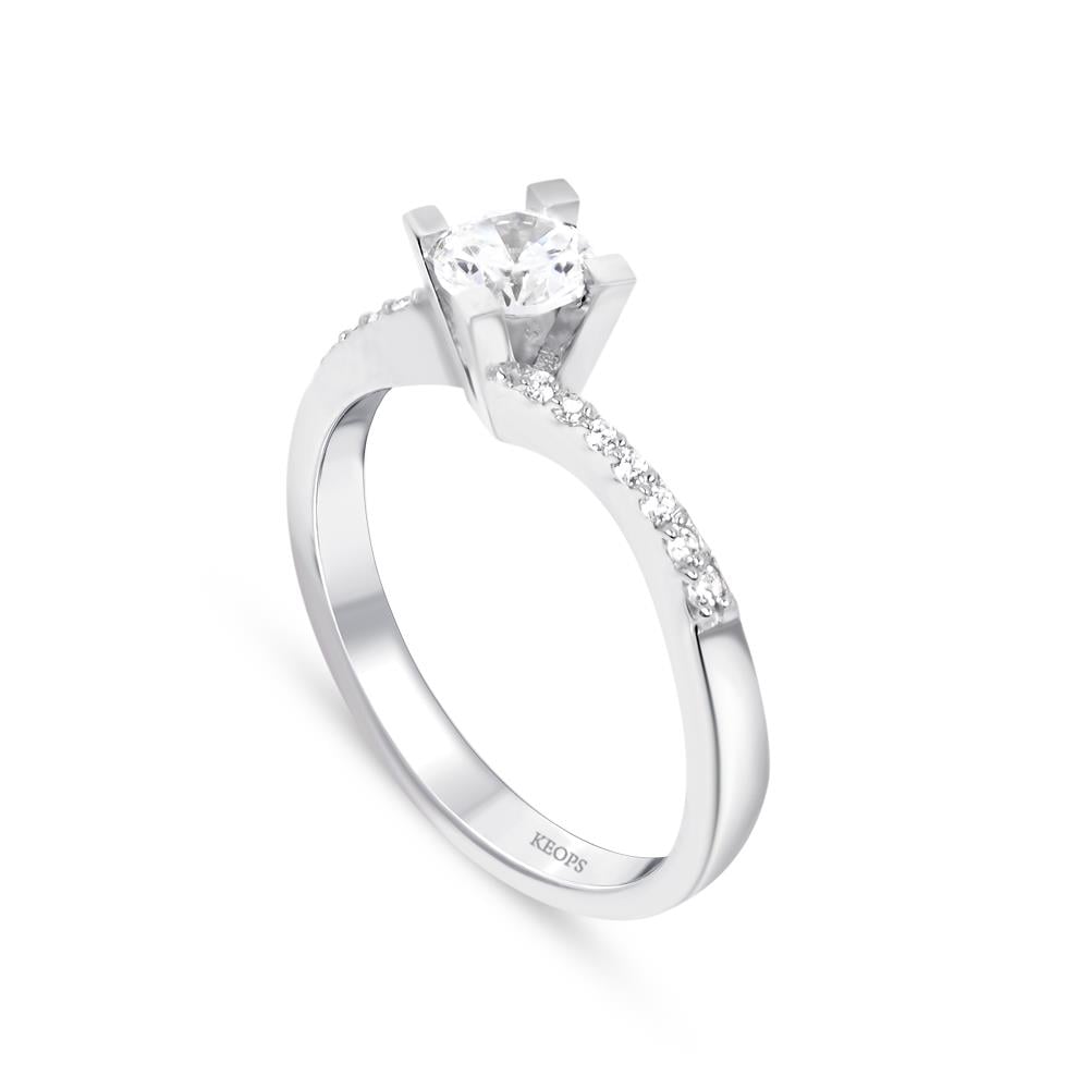 G Renk 0.45 Karat Pırlanta Tektaş Yüzük - HRD Sertifikalı