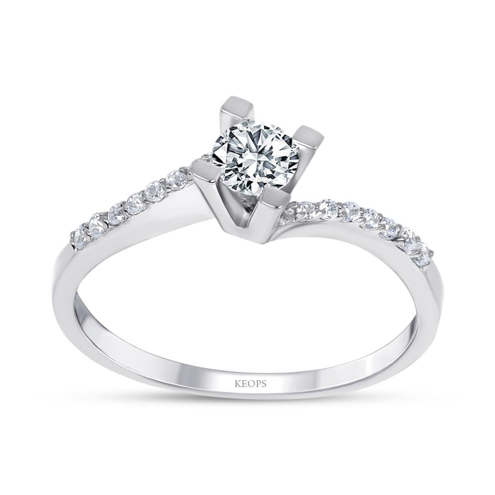 G Renk 0.30 Karat Pırlanta Tektaş Yüzük - HRD Sertifikalı